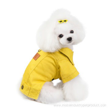 warm jeans puppy harness coat dog Denim jacket